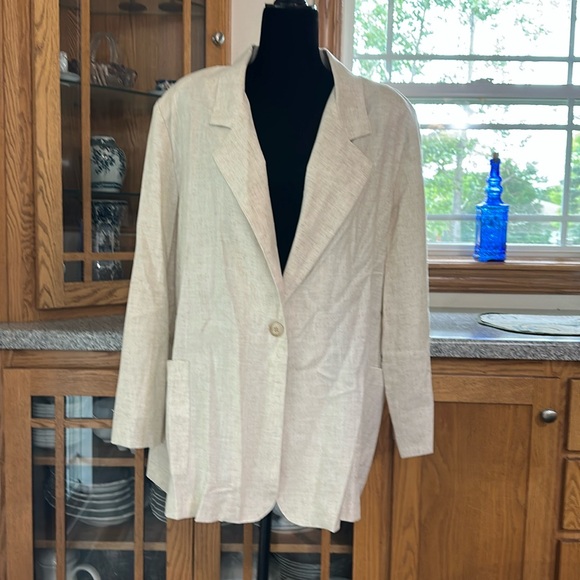 Tan Linen Willow Bay Blazer - Picture 1 of 5
